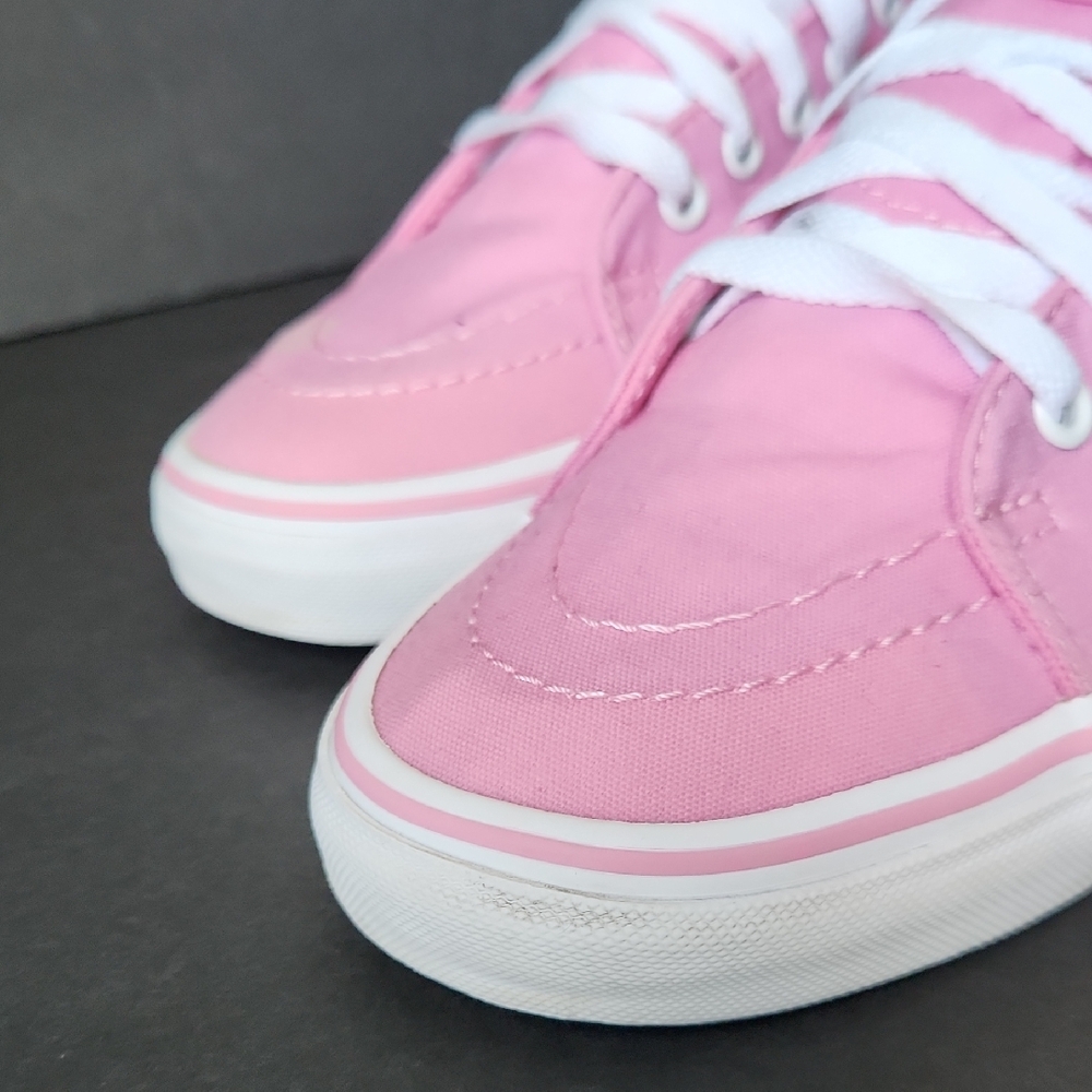 Vans Sk8-Hi Canvas Pink High-Top Skate Sneakers Women’s Size 10.5 Men’s Size 9 - Picture 6 of 10